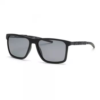Okulary przeciwsłoneczne męskie Philipp Plein Sport SSP013-58U28P - czarna oprawka acetatowa, szare soczewki polaryzacyjne, 58/17/145 mm