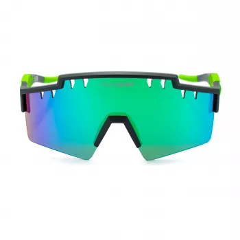 PHILIPP PLEIN SPORT SSP001-99U28V Okulary przeciwsłoneczne męskie - czarna oprawka, szare szkła, styl tarczy