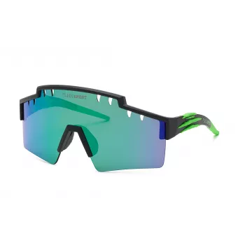 PHILIPP PLEIN SPORT SSP001-99U28V Okulary przeciwsłoneczne męskie - czarna oprawka, szare szkła, styl tarczy