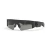 PHILIPP PLEIN SPORT SSP006V710U28 Męskie okulary przeciwsłoneczne prostokątne - czarna oprawka, soczewki dymnoszare - 71/12/130 mm