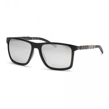 PHILIPP PLEIN SPORT SSP013-58Z42Z Okulary przeciwsłoneczne męskie - czarna oprawka acetatowa, szare soczewki poliwęglanowe, 58/17/145 mm