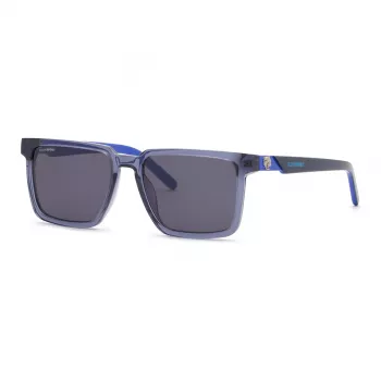 Philipp Plein Sport SSP034-5604AL Męskie okulary przeciwsłoneczne prostokątne - czarna oprawka, szare szkła 56/18/145 mm