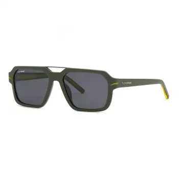 Philipp Plein Sport SSP036-57NVNP Męskie okulary przeciwsłoneczne prostokątne granatowo-szare dymne 57/17/150 mm