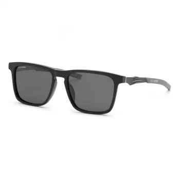 PHILIPP PLEIN SPORT SSP038-57700P Męskie okulary przeciwsłoneczne z polaryzacją, czarna oprawka, szare szkła, 57/18/145 mm