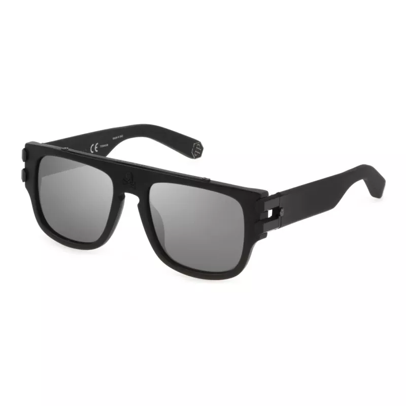 PHILIPP PLEIN SPP011W55703M Męskie okulary przeciwsłoneczne prostokątne 55/19/145 mm