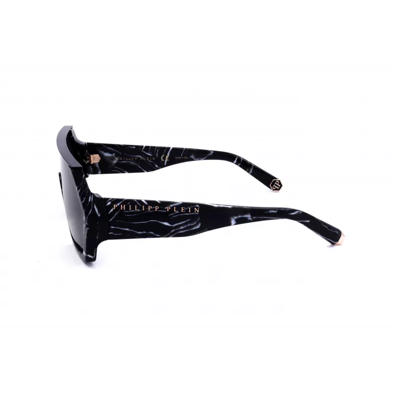 Okulary przeciwsłoneczne Philipp Plein SPP047-0Z21 dla mężczyzn, czarna oprawka, szare szkła, 99 mm