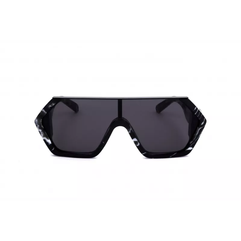 Okulary przeciwsłoneczne Philipp Plein SPP047-0Z21 dla mężczyzn, czarna oprawka, szare szkła, 99 mm