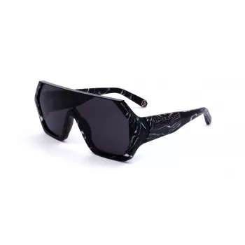 Okulary przeciwsłoneczne Philipp Plein SPP047-0Z21 dla mężczyzn, czarna oprawka, szare szkła, 99 mm