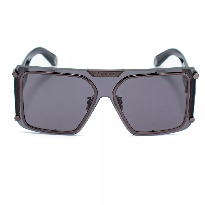 Okulary przeciwsłoneczne męskie Philipp Plein SPP096M990I86 Pilot Aviator Metal Black Grey Gradient UV400 99mm