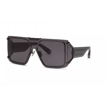 Okulary przeciwsłoneczne męskie Philipp Plein SPP096M990I86 Pilot Aviator Metal Black Grey Gradient UV400 99mm
