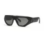 PHILIPP PLEIN SPP153-580U28 Męskie okulary przeciwsłoneczne prostokątne, błyszcząca czarna oprawka acetatowa, soczewki poliwęglanowe w kolorze dymnego szarego, 58 mm