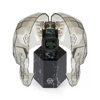 Zegarek męski Philipp Plein The $kull na kwarc 44mm Stal nierdzewna Czarny Silikon PWHAA1822