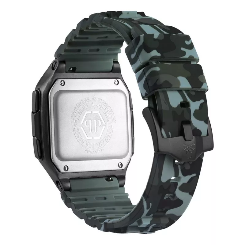 Zegarek męski Philipp Plein The $kull na kwarc 44mm Stal nierdzewna Czarny Silikon PWHAA1822