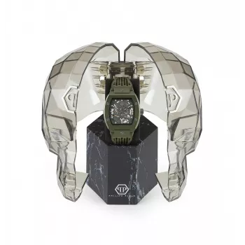 Zegarek męski Philipp Plein The $kull PWVBA0223 44mm Stal szlachetna Kwarcowy Czarna tarcza Pasek silikonowy