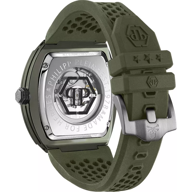 Zegarek męski Philipp Plein The $kull PWVBA0223 44mm Stal szlachetna Kwarcowy Czarna tarcza Pasek silikonowy