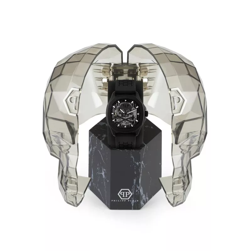 Zegarek męski Philipp Plein The Skeleton Automatic PWRAA0923 42mm Czarny Silikon