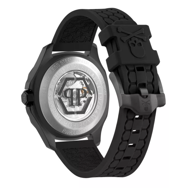 Zegarek męski Philipp Plein The Skeleton Automatic PWRAA0923 42mm Czarny Silikon