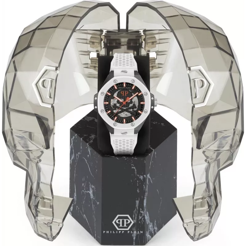 Philipp Plein The Skeleton Męski Zegarek Automatyczny PWPFA0724 46mm Czarny Silikon