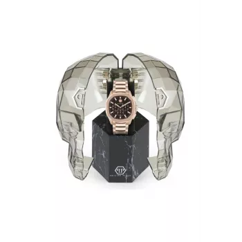 Philipp Plein The Skeleton Męski Zegarek Kwarcowy PWSAA0623 44mm Czarny Pasek Silikonowy