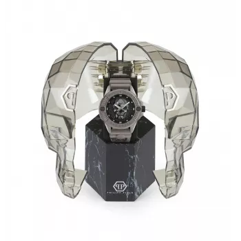 Zegarek męski Philipp Plein The Skeleton PWUBA0323 44mm Black IP Stal nierdzewna Silikon