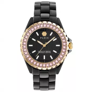 Zegarek damski Philipp Plein The Skull na kwarc 38mm Stal nierdzewna Czarny Silikon PWPPA0324