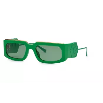 PHILIPP PLEIN Unisex Okulary Przeciwsłoneczne SPP119M580859 - Czarna Oprawka, Szare Szkła, 58mm
