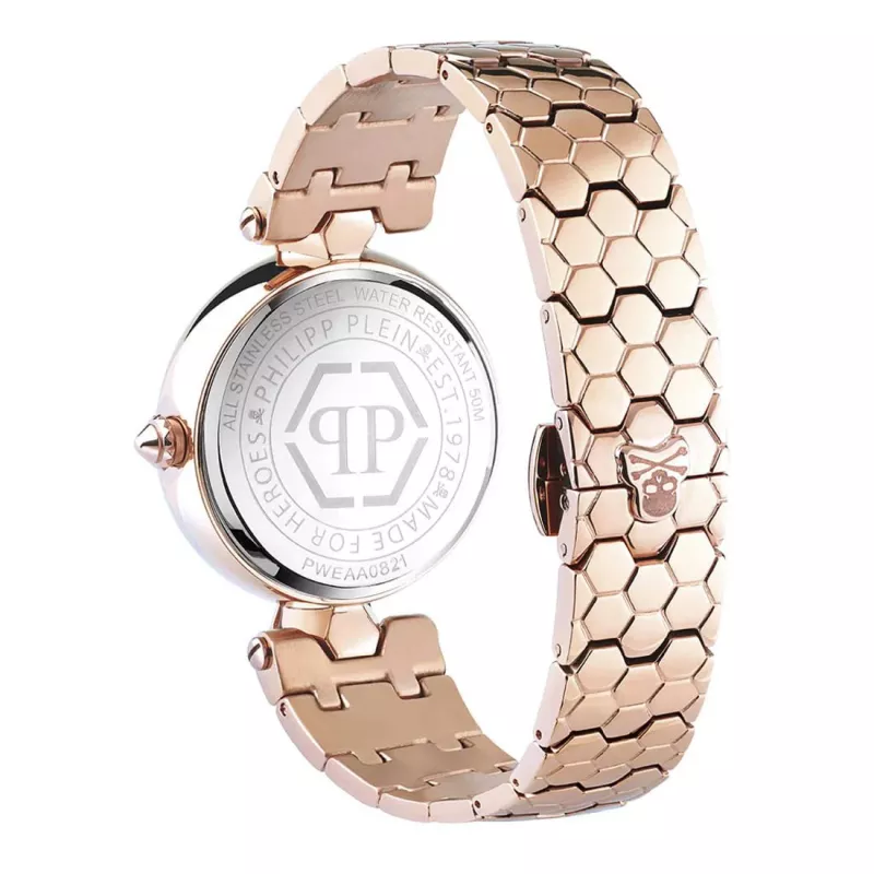 Philipp Plein Damski zegarek kwarcowy PWEAA0821 32mm ze stali nierdzewnej z czarną tarczą z czaszką