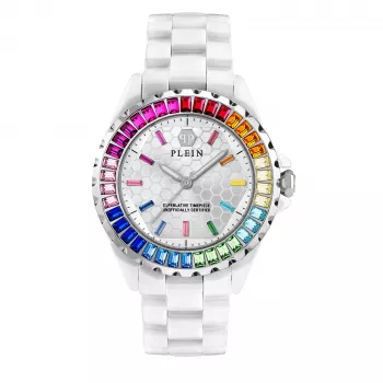 Zegarek Philipp Plein PWPPA0124 The Skeleton Quartz dla kobiet 38mm Koperta ze stali szlachetnej w kolorze różowego złota PVD Czarny pasek silikonowy