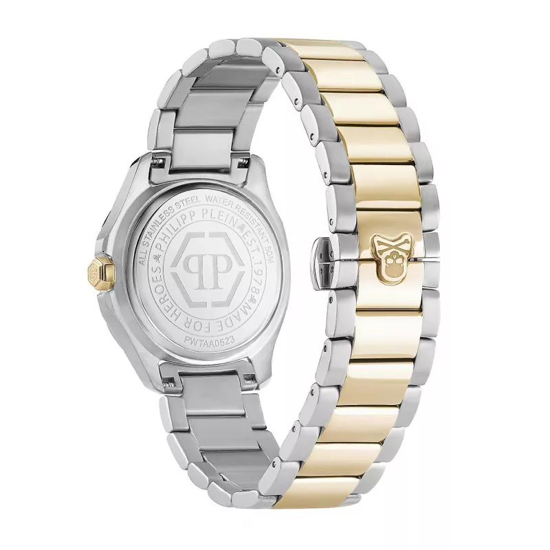 Zegarek automatyczny Philipp Plein PWTAA0523 z szkieletowym cyferblatem 38mm, stal szlachetna w kolorze różowego złota i czarny silikon