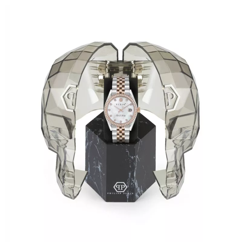 Zegarek damski Philipp Plein PWYAA0223 The $kull Quartz Analog 34mm Czarny Pasek Silikonowy