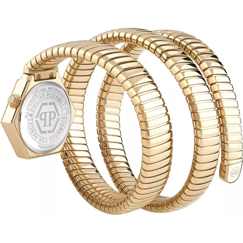 Zegarek damski Philipp Plein PWZAA0825 The $kull Quartz 28mm Różowe Złoto Stal Szlachetna Czarny Silikon