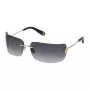 Okulary przeciwsłoneczne Philipp Plein damskie SPP027S950300 - Oversized Square Shield, czarna oprawka acetatowa, szare soczewki gradientowe, ochrona UV400