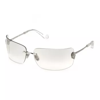 Okulary przeciwsłoneczne Philipp Plein damskie SPP027V95579X - Oversized czarna oprawka, szare soczewki, ochrona UV400