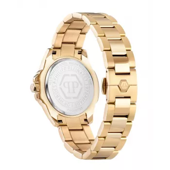 Zegarek Philipp Plein Damski The $kull Kwarcowy 38mm Stal Szlachetna Czarna Tarcza Pasek Silikonowy PWOFA0725