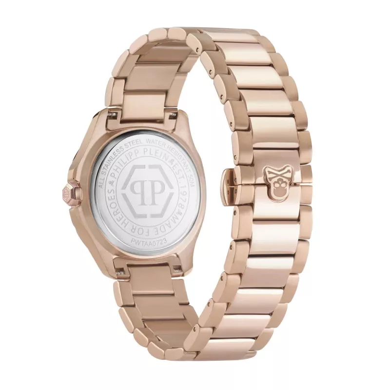 Zegarek Philipp Plein Damski The Skeleton Kwarcowy PWTAA0723 38mm Czarny Silikon