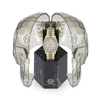 Zegarek damski Philipp Plein PW2BA0223 38mm Różowe Złoto Stal Szlachetna Biały Silikon