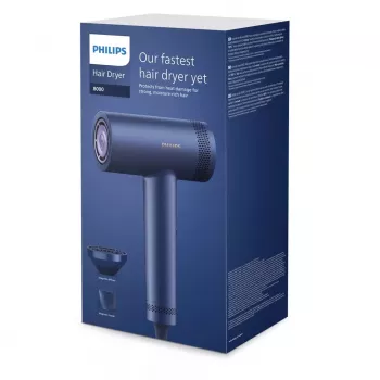 Philips 8000 Series BHD839/10 Suszarka do włosów 1400 W Granatowa z SenseIQ, ThermoShield, Ionic Care, Cool Shot, Dyszą stylizującą i Dyfuzorem