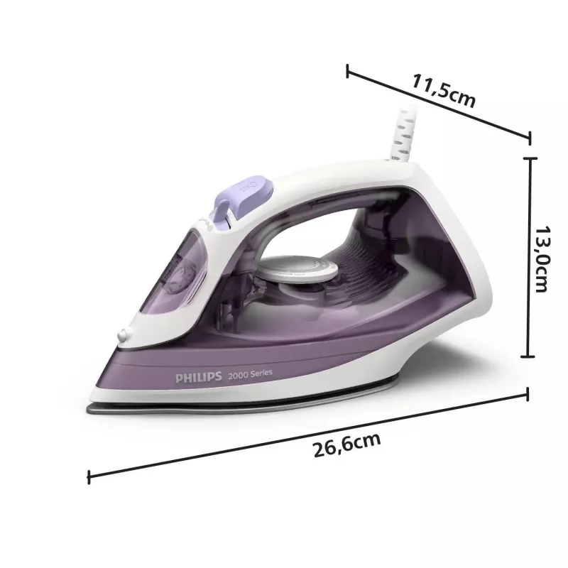 Philips DST2020/30 Żelazko parowe, 2000 W, stopa non-stick, niebiesko-białe