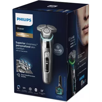 Golarka elektryczna Philips S9975/55 SkinIQ do golenia na mokro i sucho – głowice elastyczne 360-D, 60 min pracy, chromowana