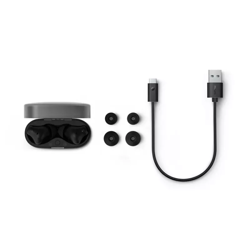 PHILIPS Słuchawki bezprzewodowe TAT2000BK/00 True Wireless douszne Bluetooth 5.0 z etui ładującym, IPX4 odporne na zachlapanie i pot, wbudowany mikrofon, czarne