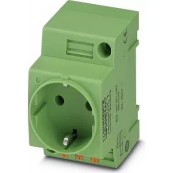 Gniazdo do szafy sterowniczej Phoenix Contact EO-CF/PT/GN, typ F Schuko, push-in, zielone, 250V/16A, IP20, 804039