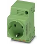 Gniazdo do szafy sterowniczej Phoenix Contact EO-CF/PT/GN, typ F Schuko, push-in, zielone, 250V/16A, IP20, 804039
