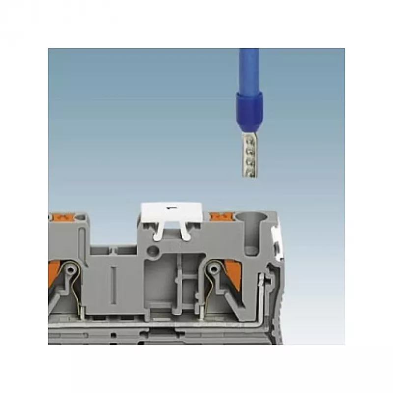 Phoenix Contact PT 2,5-QUATTRO BU przelotowa listwa zaciskowa push-in, niebieska, 4 połączenia, 2,5 mm², 800 V, 24 A, montaż na szynę DIN