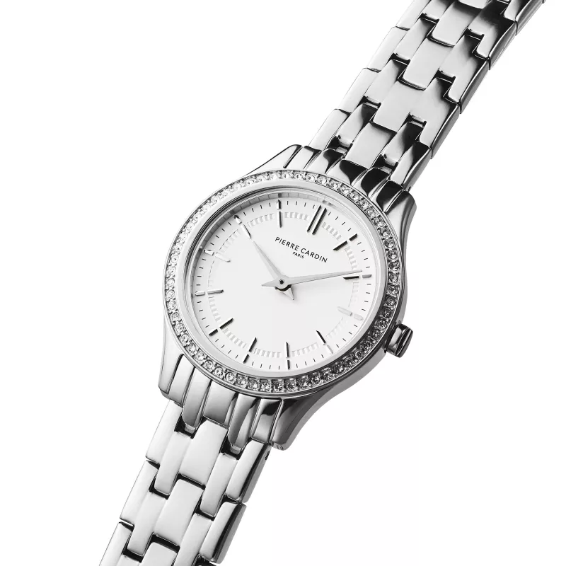 Pierre Cardin CF.0601.SJ Damski zegarek kwarcowy – 30 mm, stal nierdzewna, srebrna tarcza