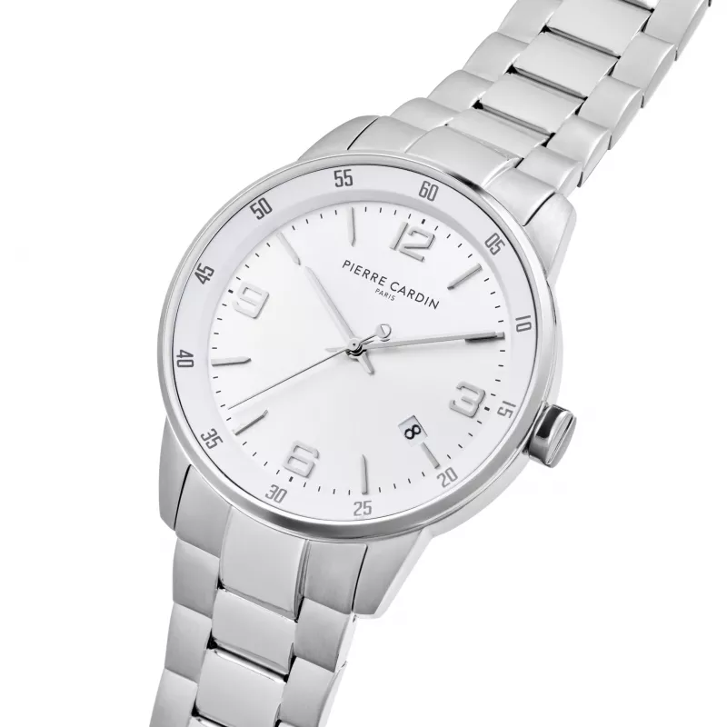 Zegarek męski Pierre Cardin analogowy kwarcowy CMR.0006 40mm stal nierdzewna czarna tarcza skórzany pasek
