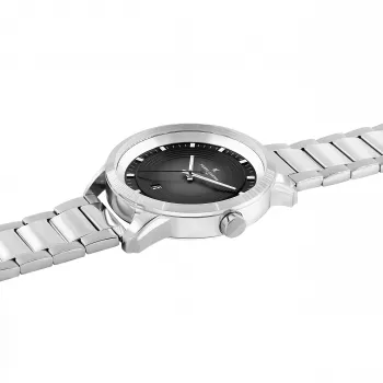 Zegarek męski Pierre Cardin Quartz Analog CCP.5024 - 45mm koperta ze stali nierdzewnej, czarna tarcza, czarny skórzany pasek
