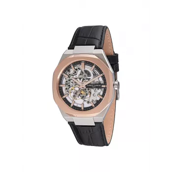 Zegarek męski Pierre Cardin CF.1002.LB.2 Kwarcowy Analogowy 42mm Stal nierdzewna Czarna tarcza Skórzany pasek