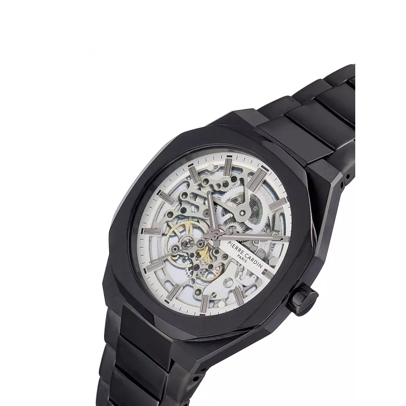 Zegarek męski Pierre Cardin CF.1002.MB z kwarcowym mechanizmem analogowym 42mm czarny stal nierdzewna siateczka mediolańska