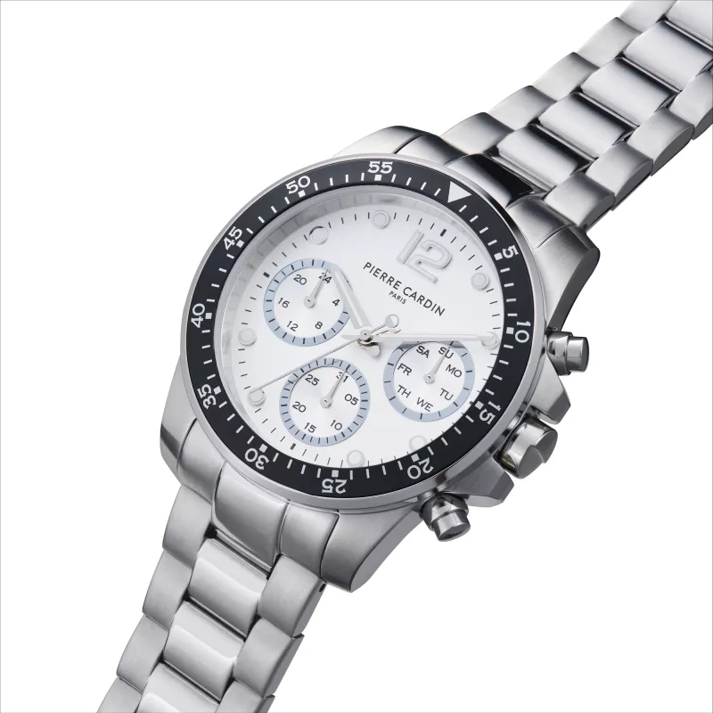 Zegarek męski Pierre Cardin CNI.0012 Kwarcowy Analogowy 40mm Stalowa Koperta Czarny Skórzany Pasek