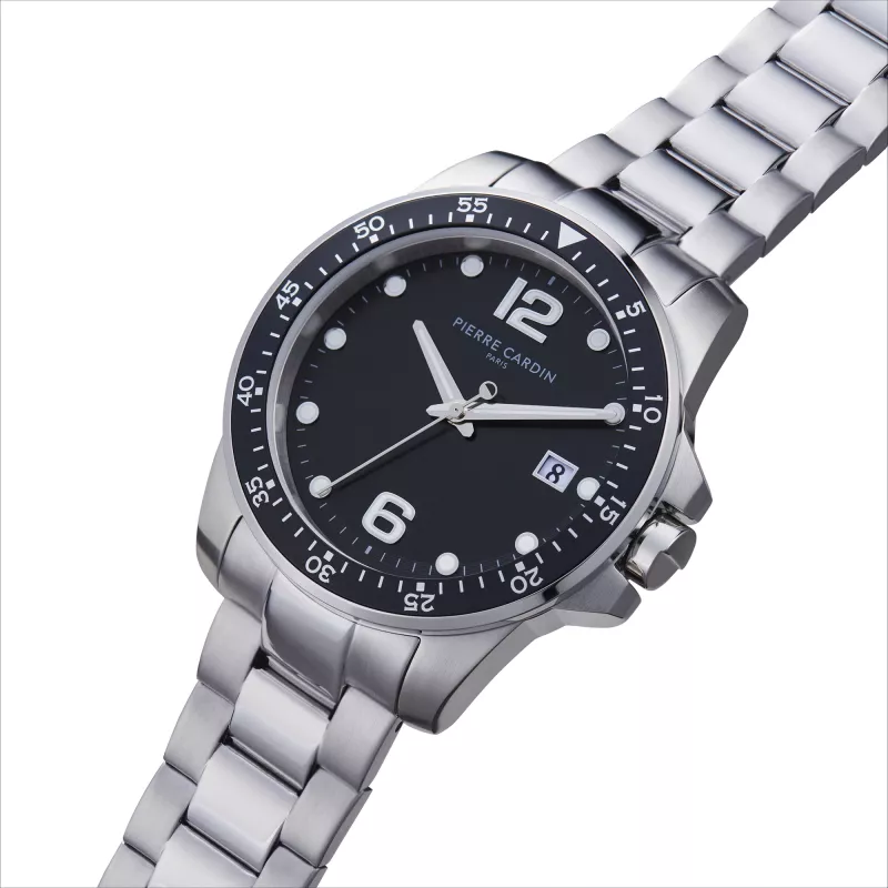 Zegarek męski Pierre Cardin CNI.0026 40mm koperta ze stali nierdzewnej czarny pasek skórzany